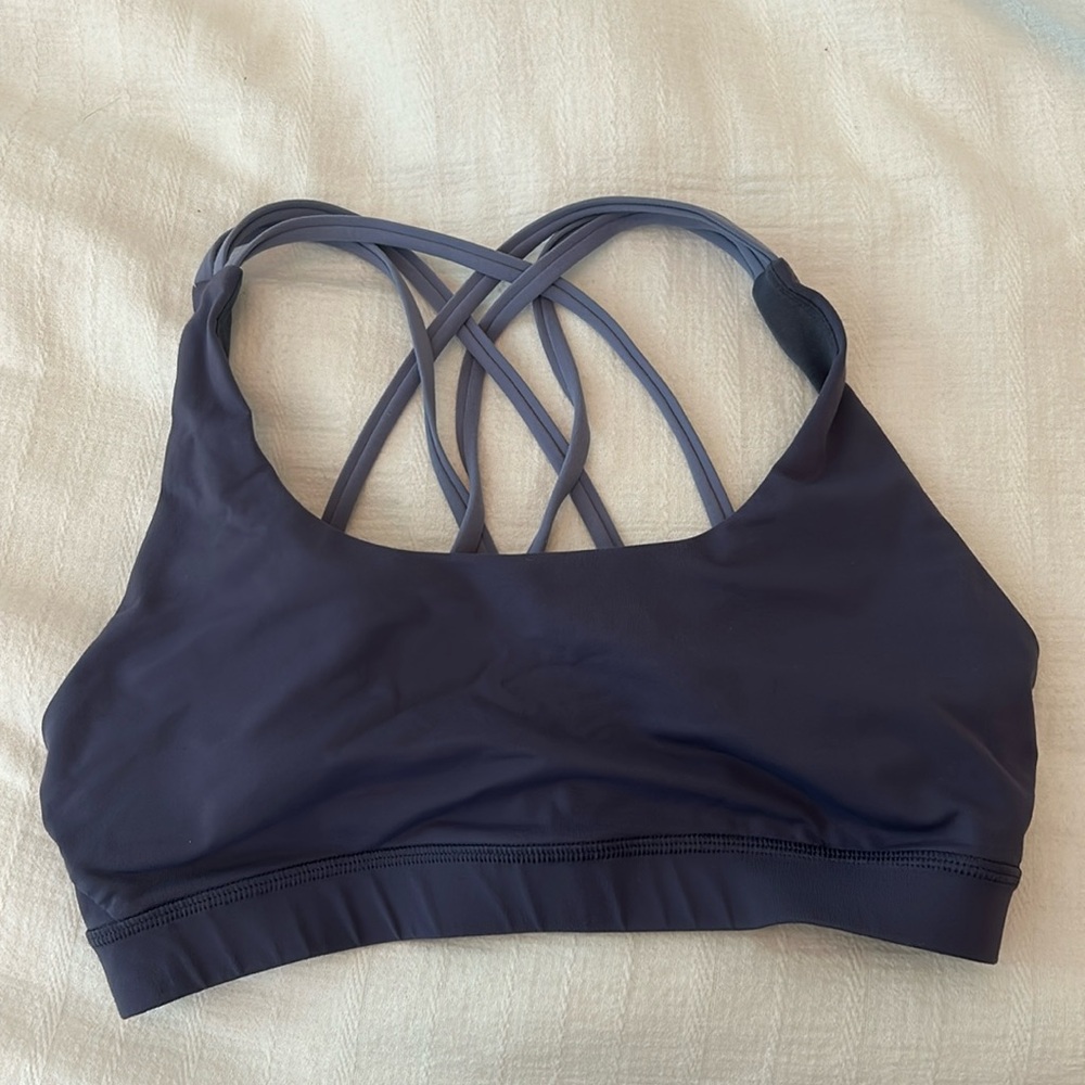 Lululemon Sports Bra Purple Crossback Size 6